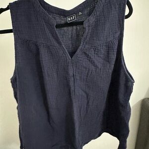 GAP Blue Sleeveless Boxy Tank Top